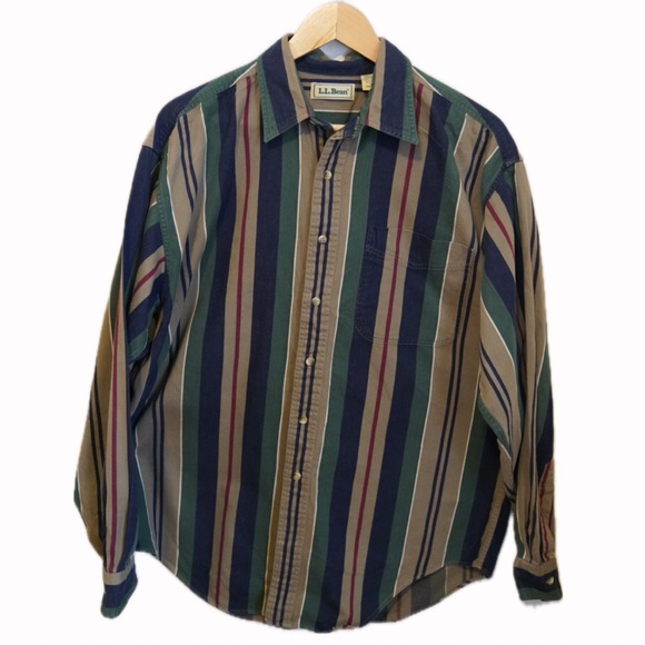 Vintage striped LL Bean long sleeve button down - Picture 1 of 3